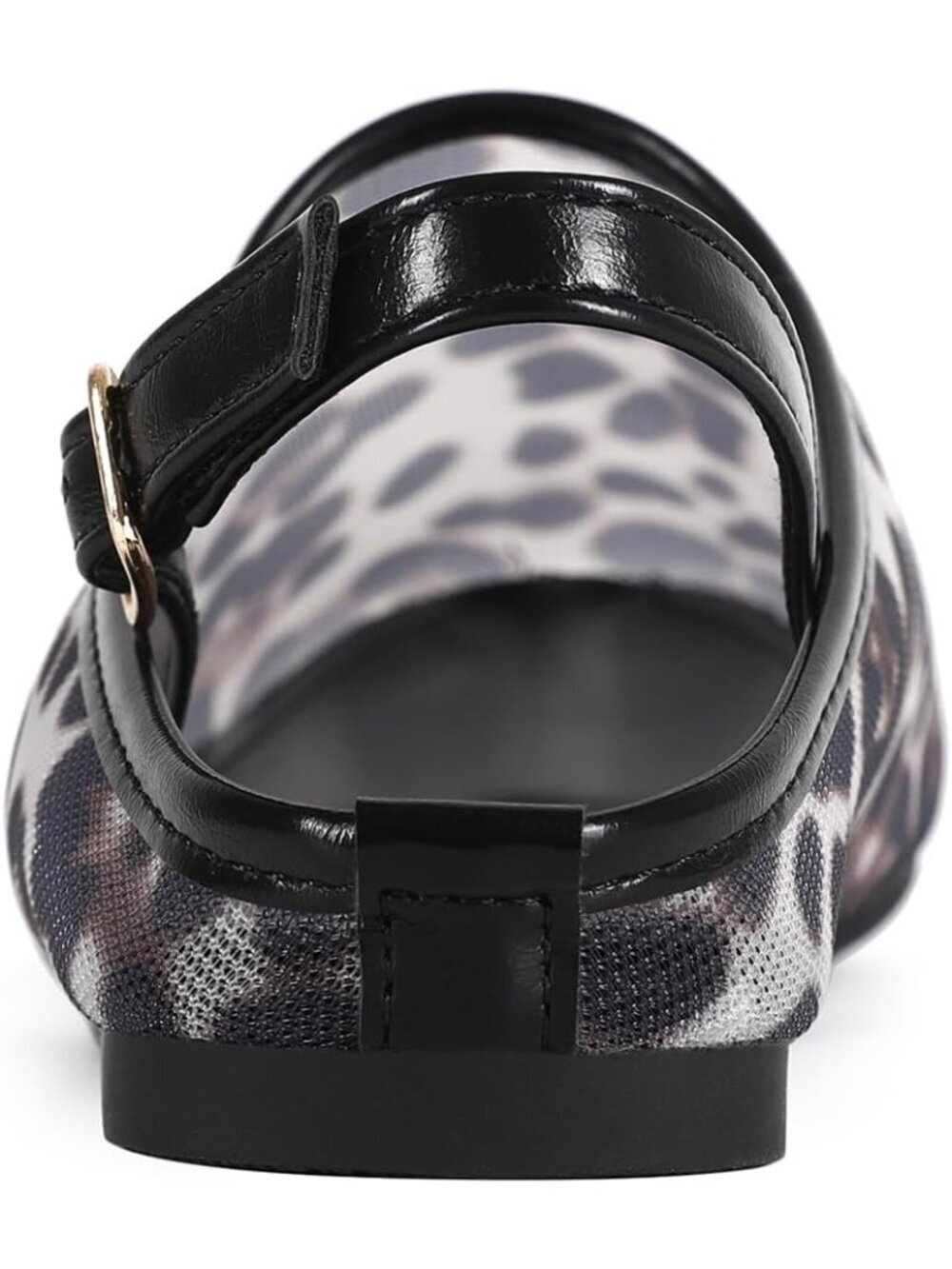 Women's Black Leopard Ballet Flat Mary Jane Animal Print Casual Comfortable Shoe - Picture 6 of 7